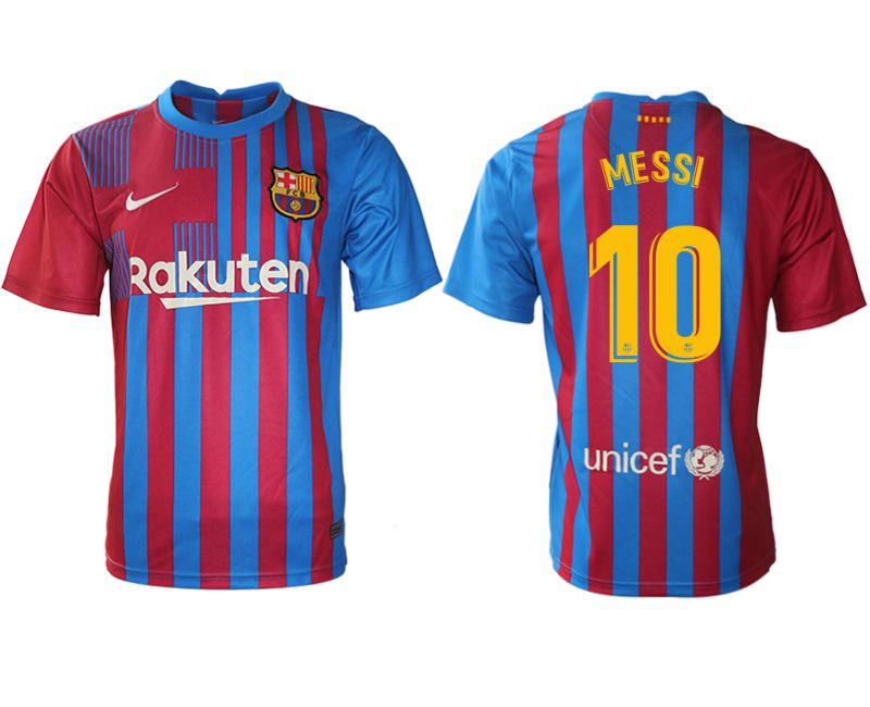 Men 2021-2022 Club Barcelona home aaa version red #10 Nike Soccer Jerseys